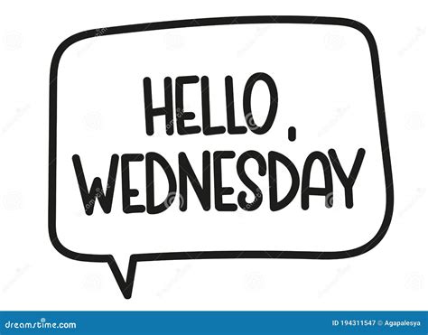 Hello Wednesday Vector Illustration Pink Bear