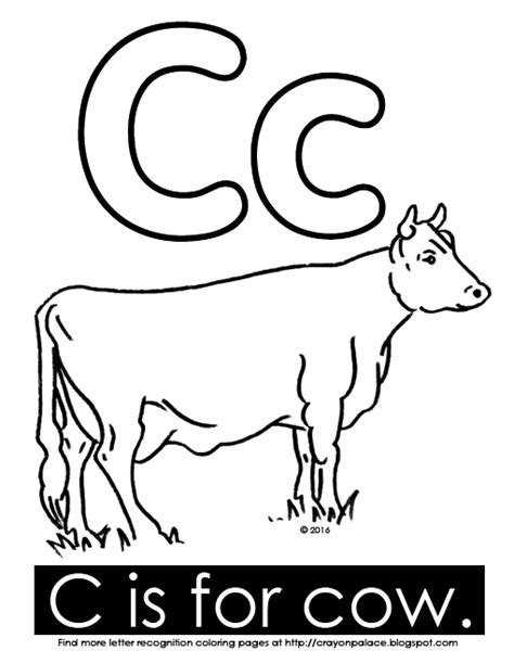 Crayon Palace C Is For Cow Alphabet Coloring Pages