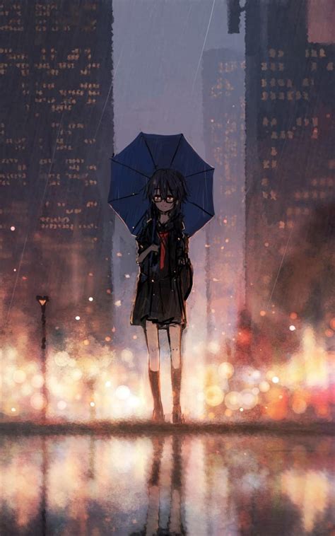 Anime Girl Umbrella Rain Wallpapers Wallpaper Cave