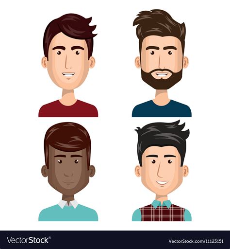 Young People Set Avatars Royalty Free Vector Image