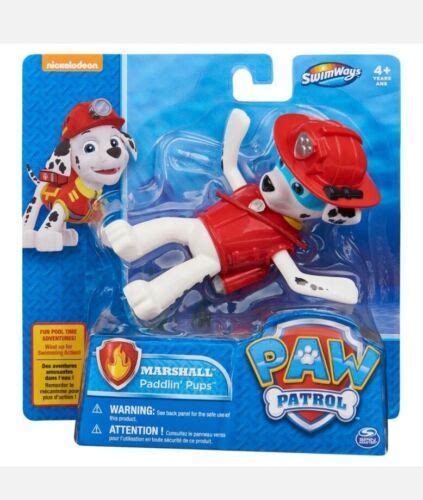 New Paw Patrol Marshall Paddlin Pups Swimming Water Toy Bath Toy Pool