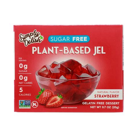 simply delish strawberry plant based jel desserts 0 7 oz box