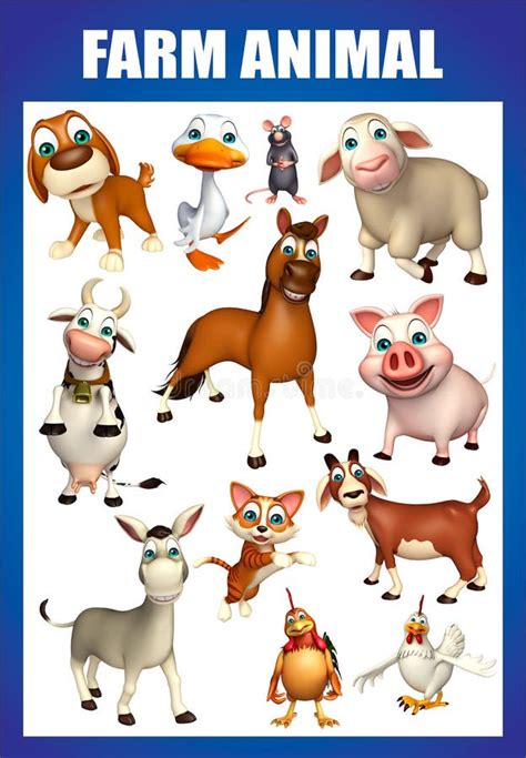Farm Animal Chart Stock Illustration Illustration Of Cute 70014405