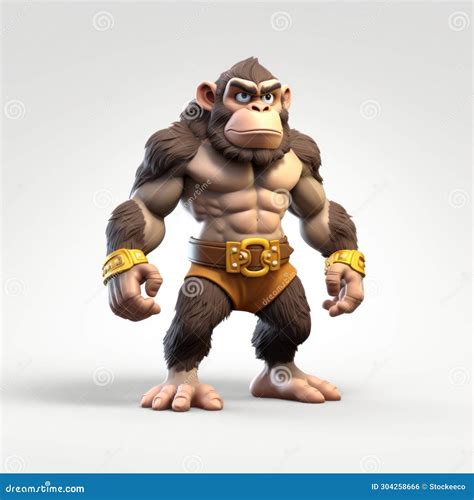 Download Realistic 3d Donkey Kong Game Character Stock Illustration