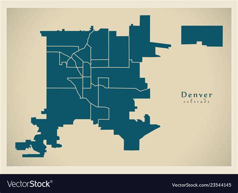Modern City Map Denver Colorado City Usa Vector Image