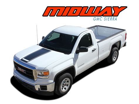 Midway 2014 2018 Gmc Sierra Center Hood And Tailgate Vinyl Graphic