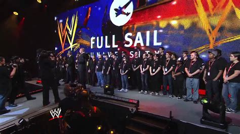 WWE awards a scholarship at Full Sail University during an ...