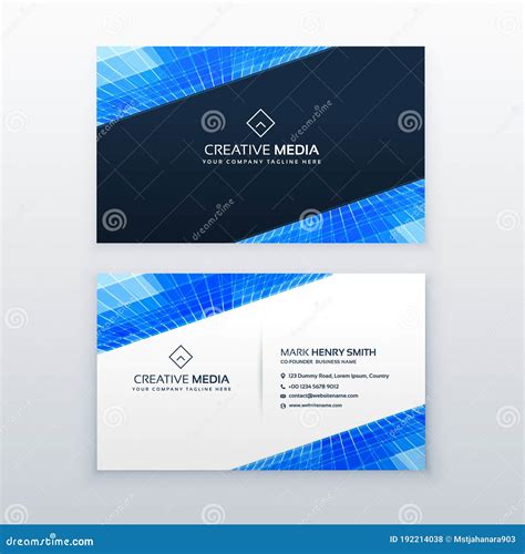 Blue Business Card Design Vector Template Stock Vector Illustration