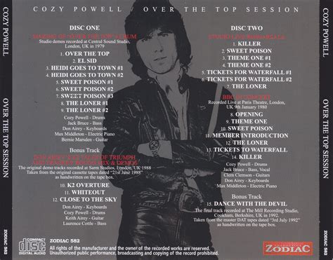 Cozy Powell Over The Top Session 2nd Press 2cd Giginjapan