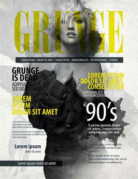 Dummy Grunge Magazine Cover Magazine Cover Magazine Layout Grunge
