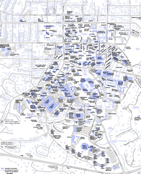 Unc Campus Map Pdf Map Vector