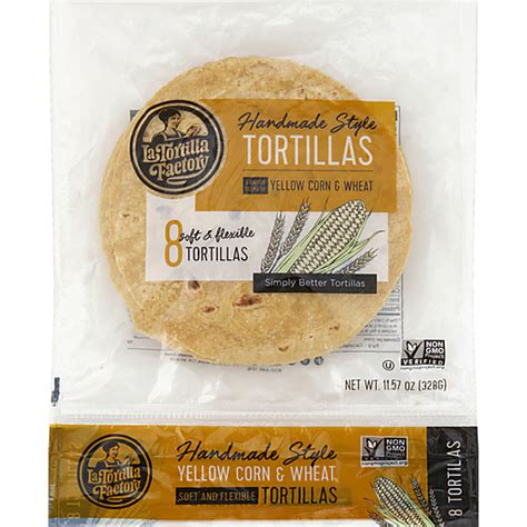 La Tortilla Factory Yellow Corn And Wheat Handmade Style Tortillas 8 Ct