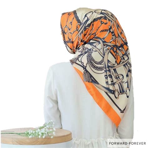 Bawal Satin Scarf Silk Shawl Printed Bawalmurah Tudung Cantik Design