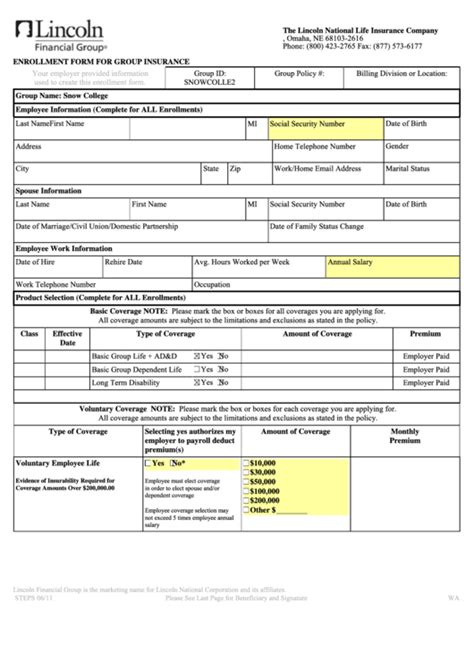 With the wide range of. Fillable 2011 Enrollment Form For Group Insurance printable pdf download