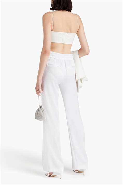 Alice Olivia Walker Crepe Satin Straight Leg Pants The Outnet