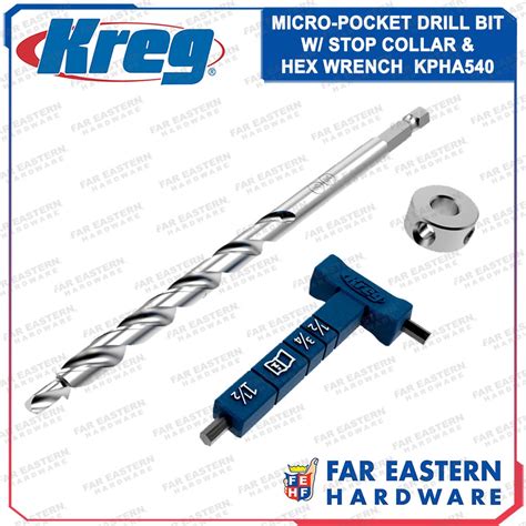 Kreg Micro Pocket Drill Bit With Stop Collar And Hex Wrench Kpha540
