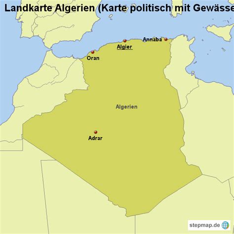 Drucken sie den lageplan algerien. StepMap - Landkarte Algerien (Karte politisch mit ...
