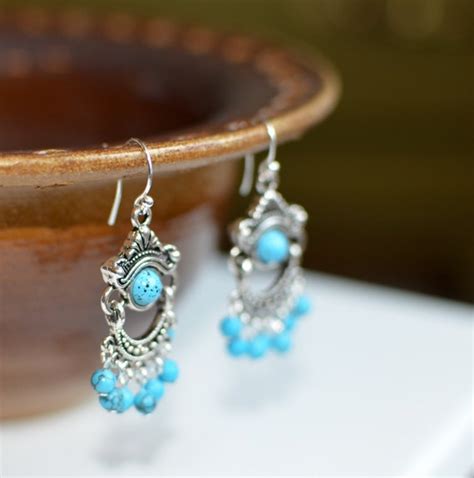 Items Similar To Turquoise Chandelier Earrings On Etsy