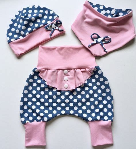 This Great Set Is Made Of Cotton Jersey In Jeans Blue With White Dots