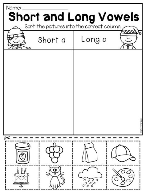 Short And Long Vowels Worksheets For Grade 1