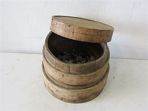 2400055 Round Wooden Container With Lid H 24 Cm X Dia 30 X 1 Off