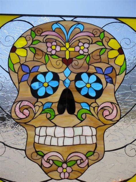Day Of The Dead Leaded Stained Glass Window Panel Hangings Etsy
