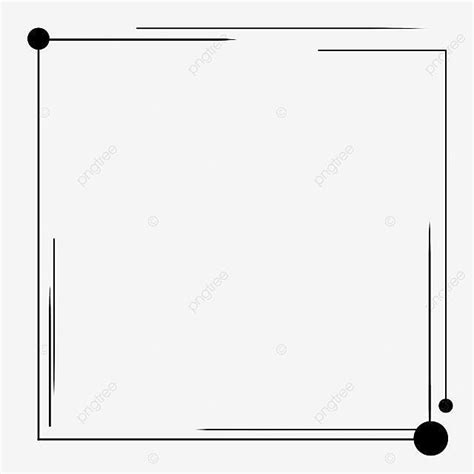 A Black And White Square Frame With Lines On The Edges Line Border