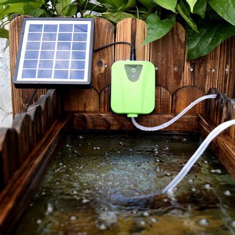 2 Lmin Solar Powered Oxygenator Water Oxygen Pump Pond Aerator