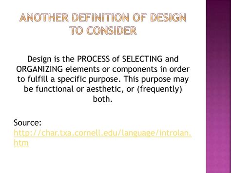 Lecture 1 A Definition Of Design Its Elements And Principle