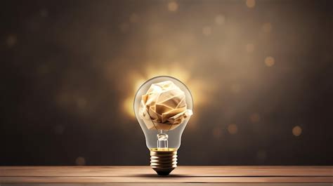 Premium Ai Image Light Of Innovation Crumpled Paper Bulb Display