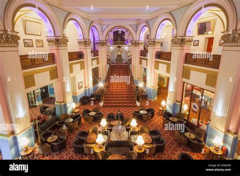 England Yorkshire Scarborough The Grand Hotel Interior View And The Grand Staircase Stock