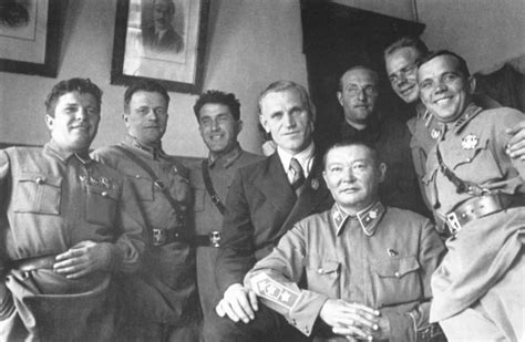 soviet pilots and mongolian marshal horlogiyn cholbaysan 1895 1952 at a reception at the