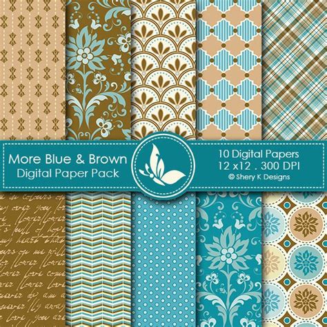 More Blue And Brown Digital Papers Shery K Designs Digital Paper