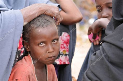 Sad African Children Hunger Refugee Camp Stock Editorial Photo