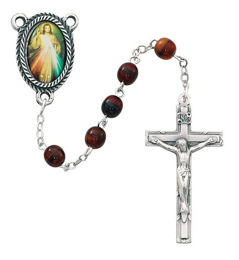 363r 6mm Red Divine Mercy Rosary Mcvan