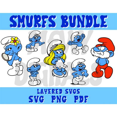 Files The Smurfs Bundle Svg Digital Cricut Smurfs Svg Sexiz Pix