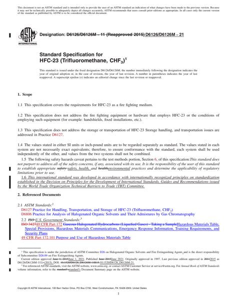 Astm D6126d6126m 21 Standard Specification For Hfc 23