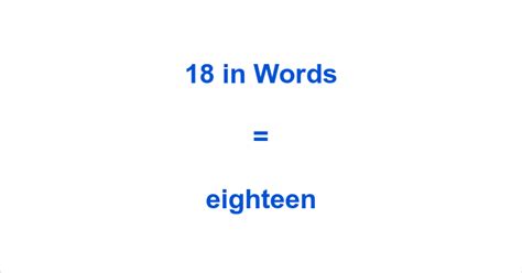 18 In Words How To Spell 18
