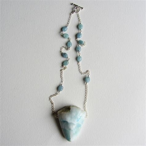 Light Blue Larimar And Amazonite Gemstone Necklace