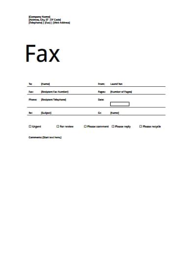 Free Download Fax Cover Sheet Template Polrebulk