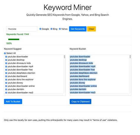 Keyword Miner Keywords Generator Script By Devteamsix Codester