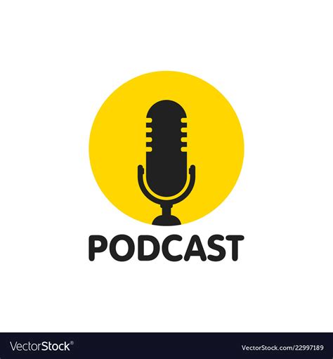 Podcast Flat Icon Logo Royalty Free Vector Image