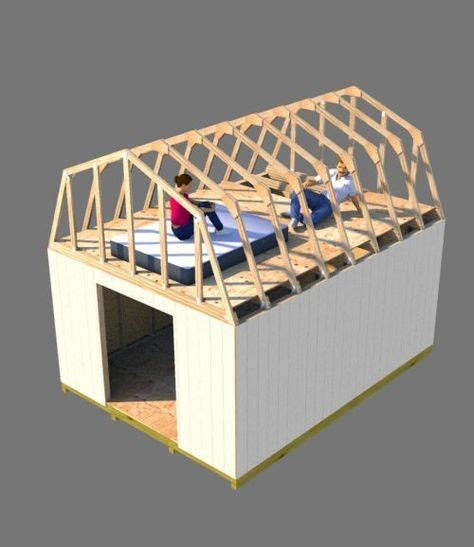 Hangout space, kitchen and a place to sleep.the sleeping loft is accessible by a ship's ladder and roof details. 12x16 Barn Plans, Barn Shed Plans, Small Barn Plans | Shed with loft, Small barn plans, Barns sheds