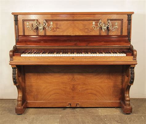 Bord Upright Piano With A Quartered Walnut Case Cabinet Features