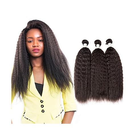 Brazilian Yaki Kinky Straight Human Hair 3 Bundles Virgin Hair Wave Weft Unprocessed Weave Afro