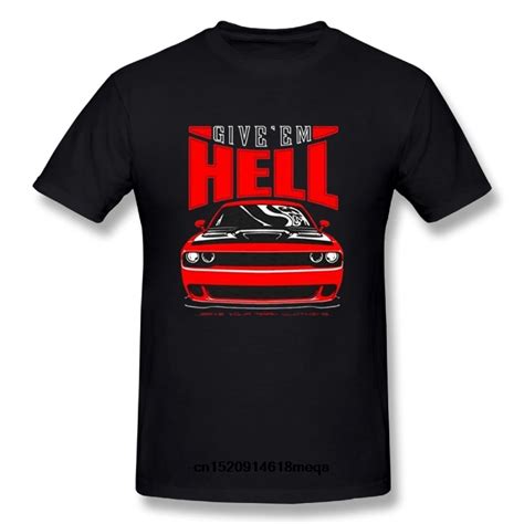 Gildan Funny T Shirts Hell Dodge Challenger Hellcat Summer Basic Casual