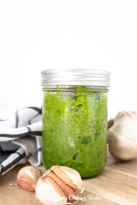 Easy Garlic Scape Pesto Recipe 3 Ingredients Sustain My Cooking Habit