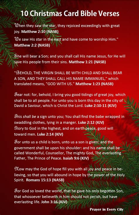 10 Christmas Card Bible Verses Prayer In Every City