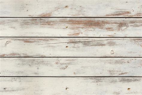 Vintage White Colored Rustic Wood Surface Background Texture Stock