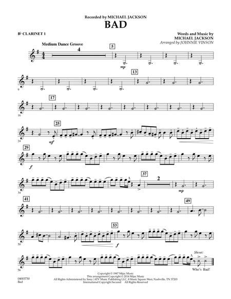 Bad Bb Clarinet 1 By Michael Jackson Michael Jackson Digital Sheet
